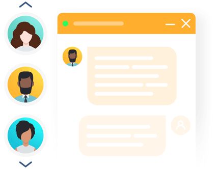 Choose images for your operators from our gallery or upload your own ones Agent photo in live chat window