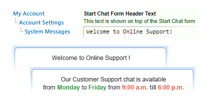 Changeable system messages