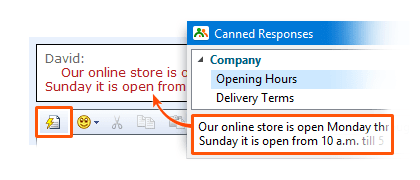 How to insert a predefined message to a chat