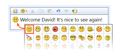 How to insert an emoticon to a message