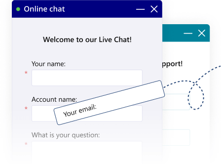 Configure a aparência do chat inicial e dos formulários offline Customização do chat inicial e dos formulários offline