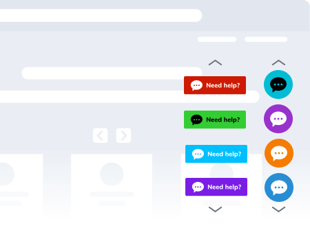 Escolha a imagem que você gosta para o botão de chat ou use um link em texto. Possibilidades de personalização do botão de live chat
