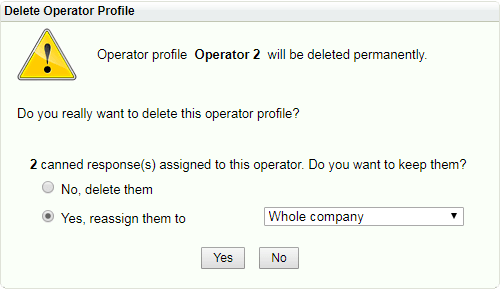 Reassign canned responses when deleting operator / department Reassign canned responses when deleting operator / department