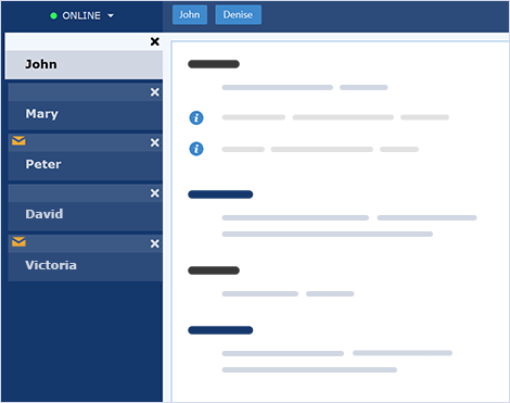 Lide com o máximo de sessões de chat simultâneas que puder Múltiplas sessões de chat