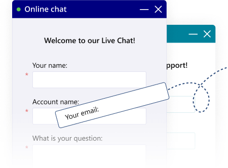 Customização do chat inicial e dos formulários offline