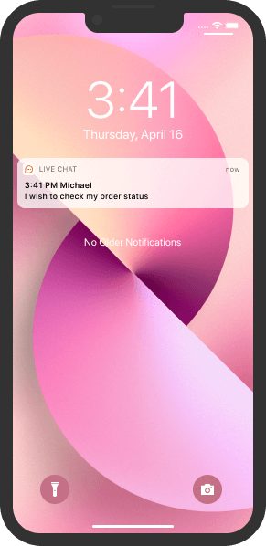 Nova push notification de chat no iOS