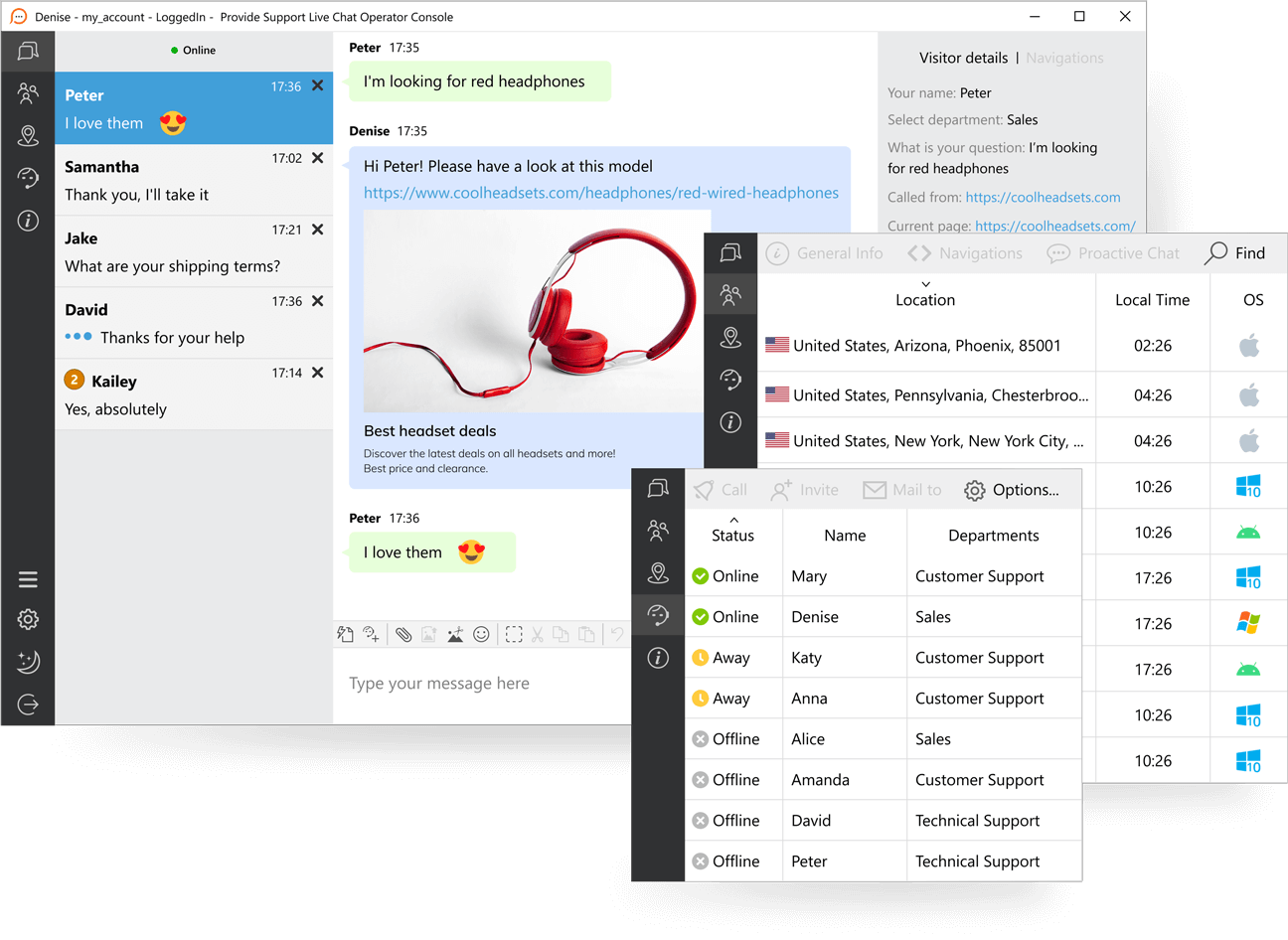 Use o aplicativo de atendimento de chat em qualquer sistema operacional Aplicativo desktop para atendentes de live chat